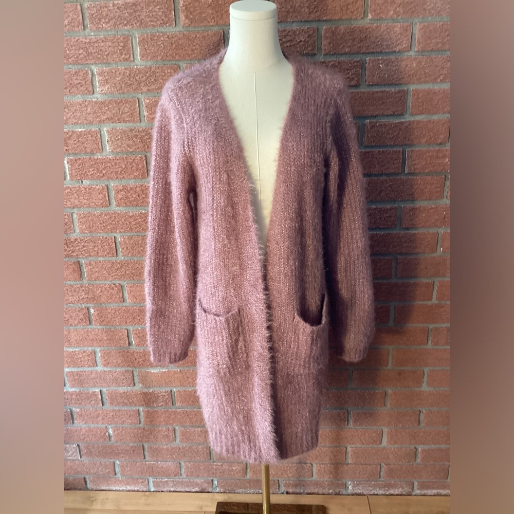 Soft pink Nine West size L Cardigan fuzzy texture but soft